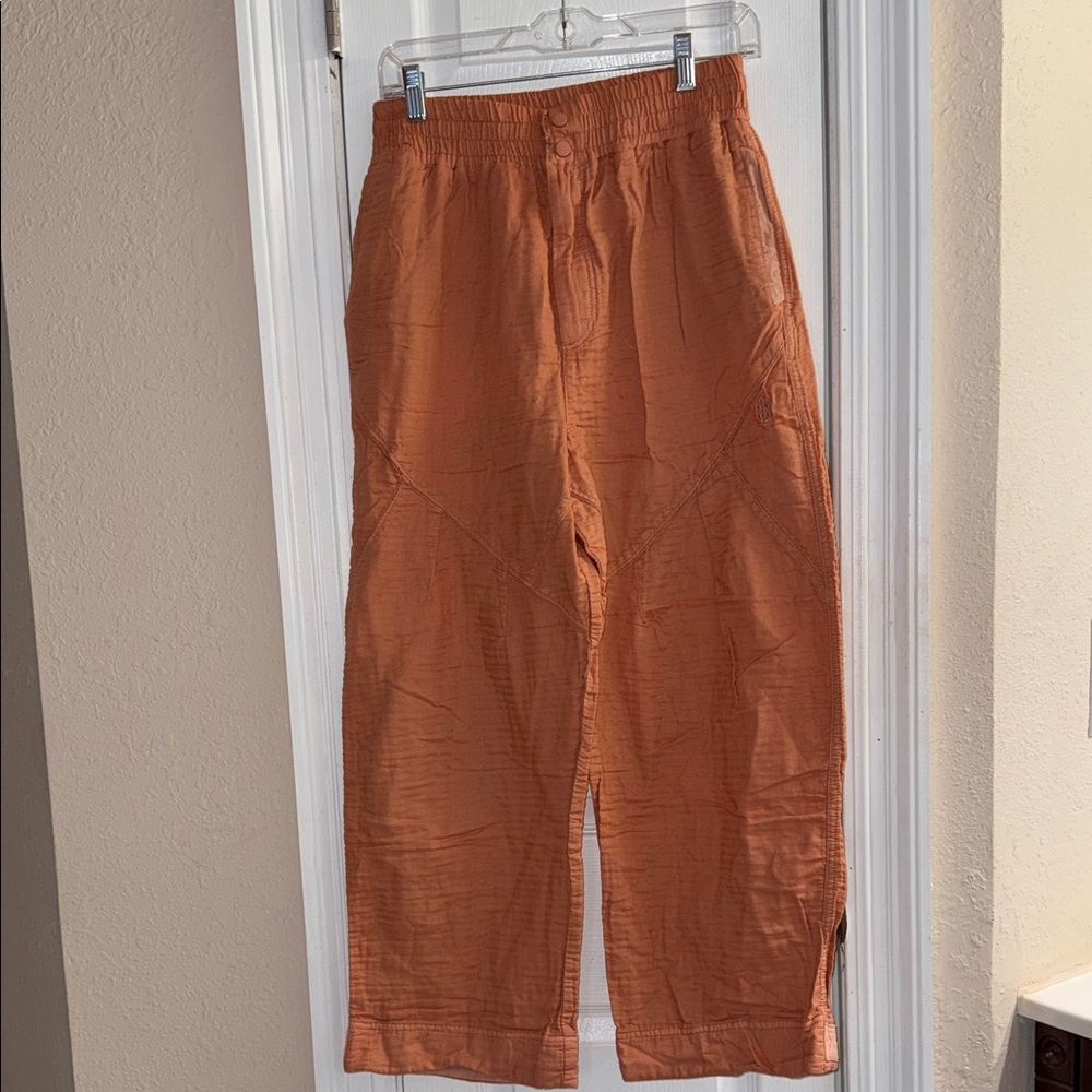 Free People Movement Size Small Flipside Textured Cotton Pants in Sedona Sunrise
